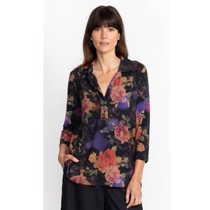 NWT Johnny Was Bossa Nova 3/4 Sleeve Swing Polo